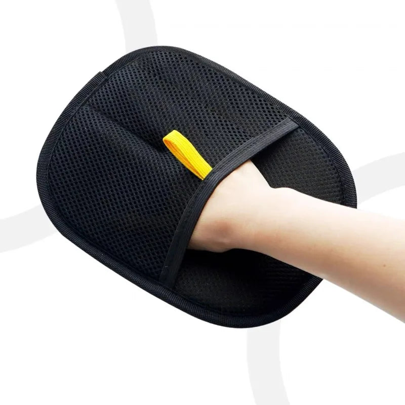 Dog and cat grooming glove pair