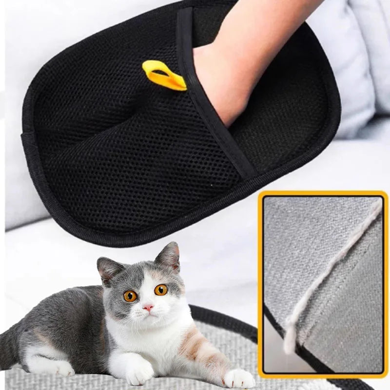 Pet grooming glove for deshedding dogs and cats