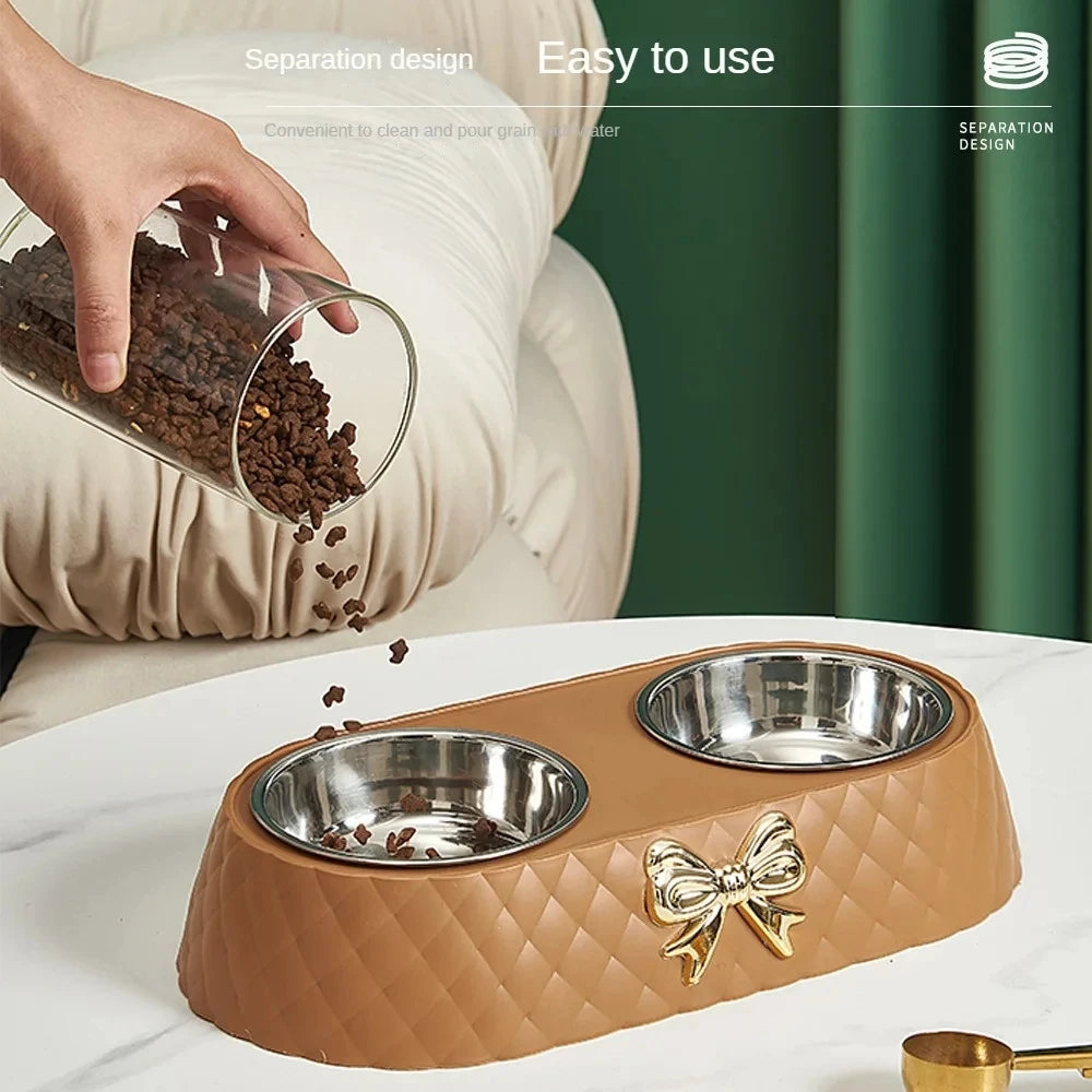 Bow-Tie Double Feeding Bowl