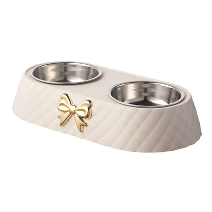 Bow-Tie Double Feeding Bowl