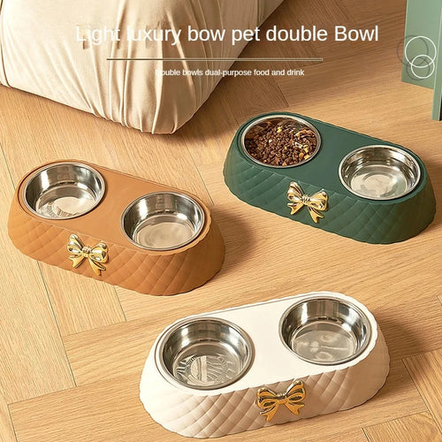 Bow-Tie Double Feeding Bowl