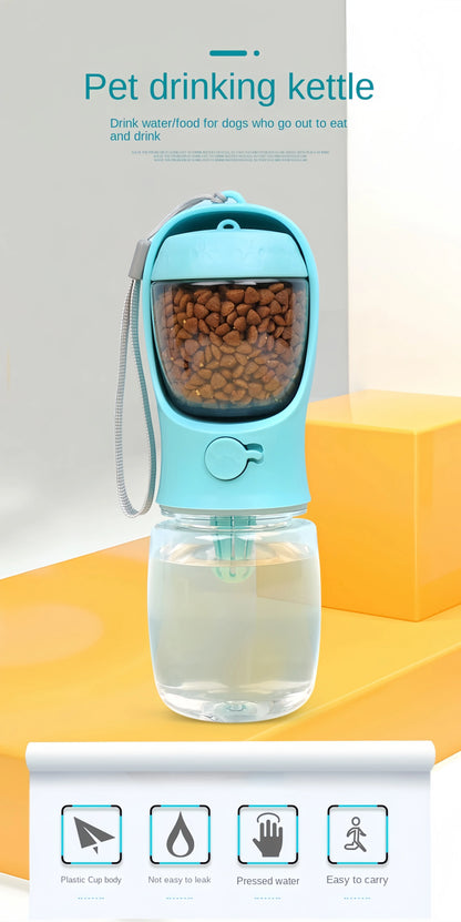 Portable Pet Water Bottle with Food Storage