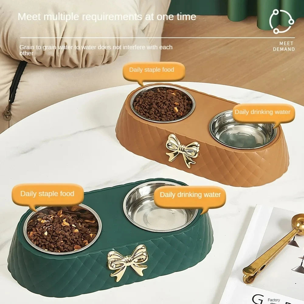 Bow-Tie Double Feeding Bowl