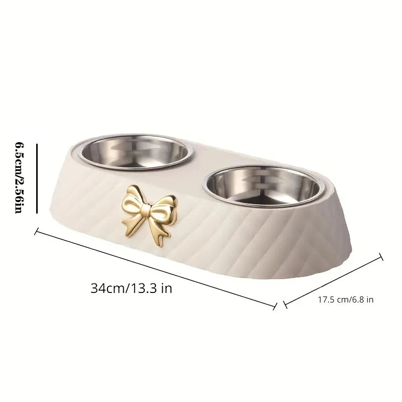 Bow-Tie Double Feeding Bowl