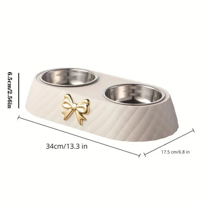 Bow-Tie Double Feeding Bowl