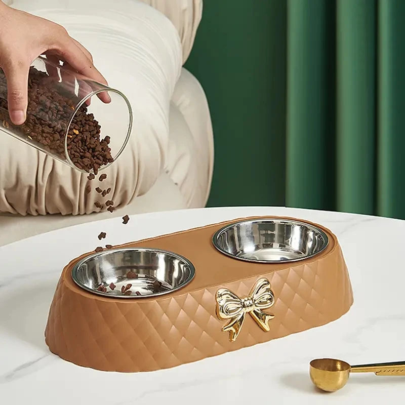 Bow-Tie Double Feeding Bowl