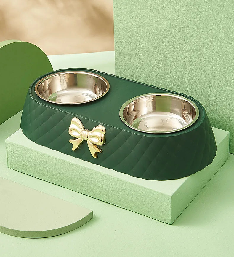 Bow-Tie Double Feeding Bowl