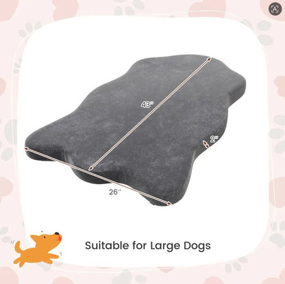Large dog resting on orthopedic memory foam bed